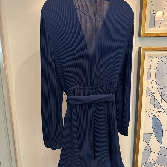 Navy Blue Ribbed Dress - Picture 2 of 9